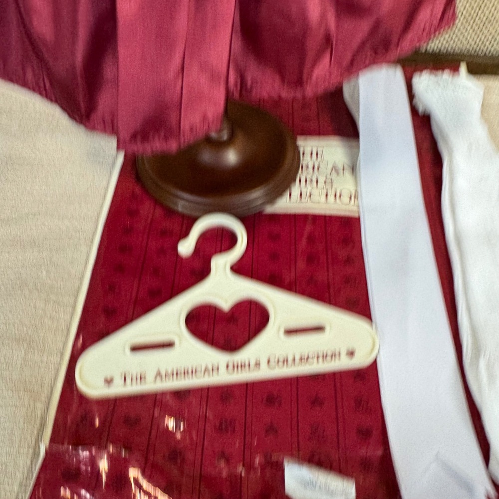 Pleasant Company American Girl Samantha Cranberry Christmas Dress Ribbon Tights - Picture 15 of 15